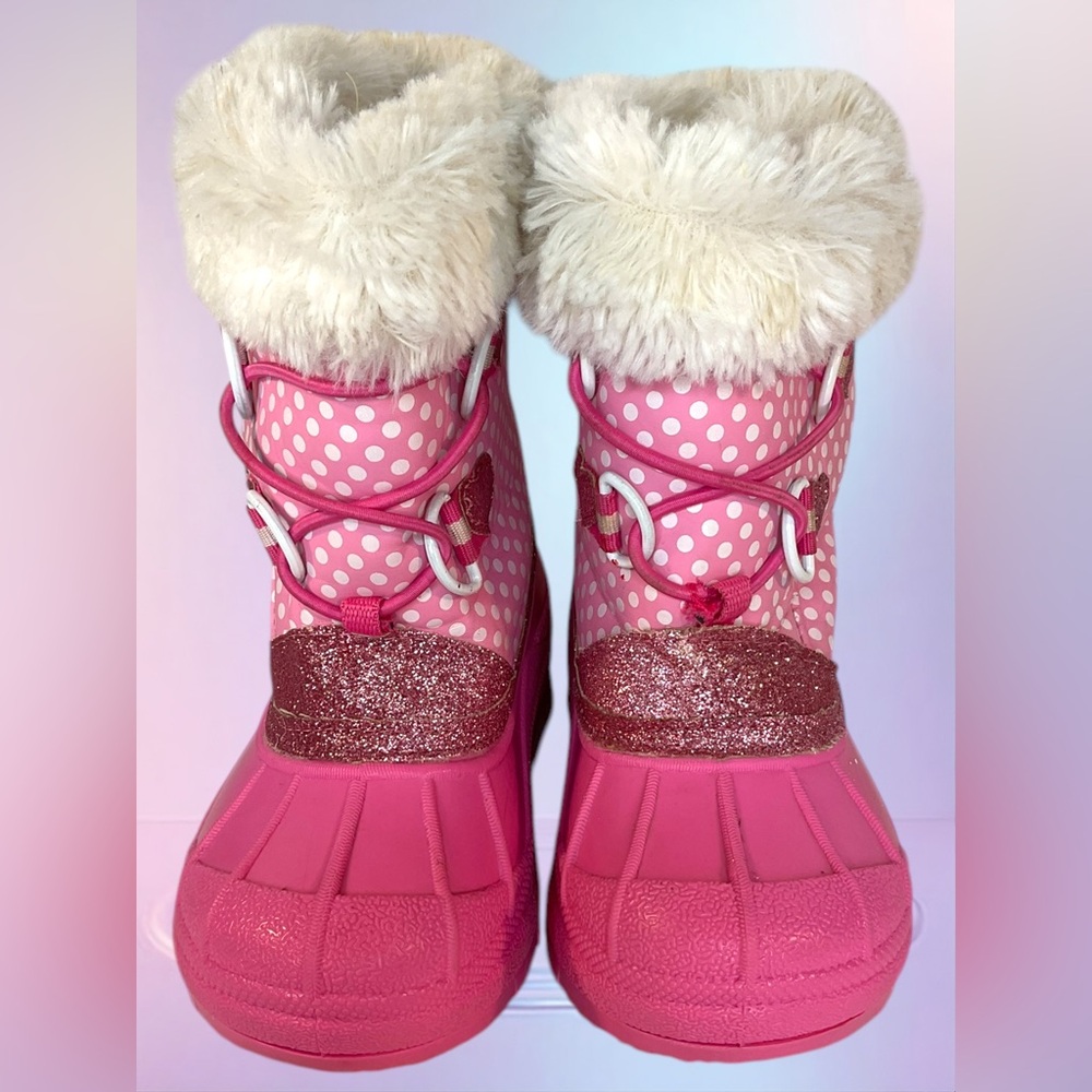 SANRIO Hello Kitty Pink Little Girl Snow Boots Size L 9/10